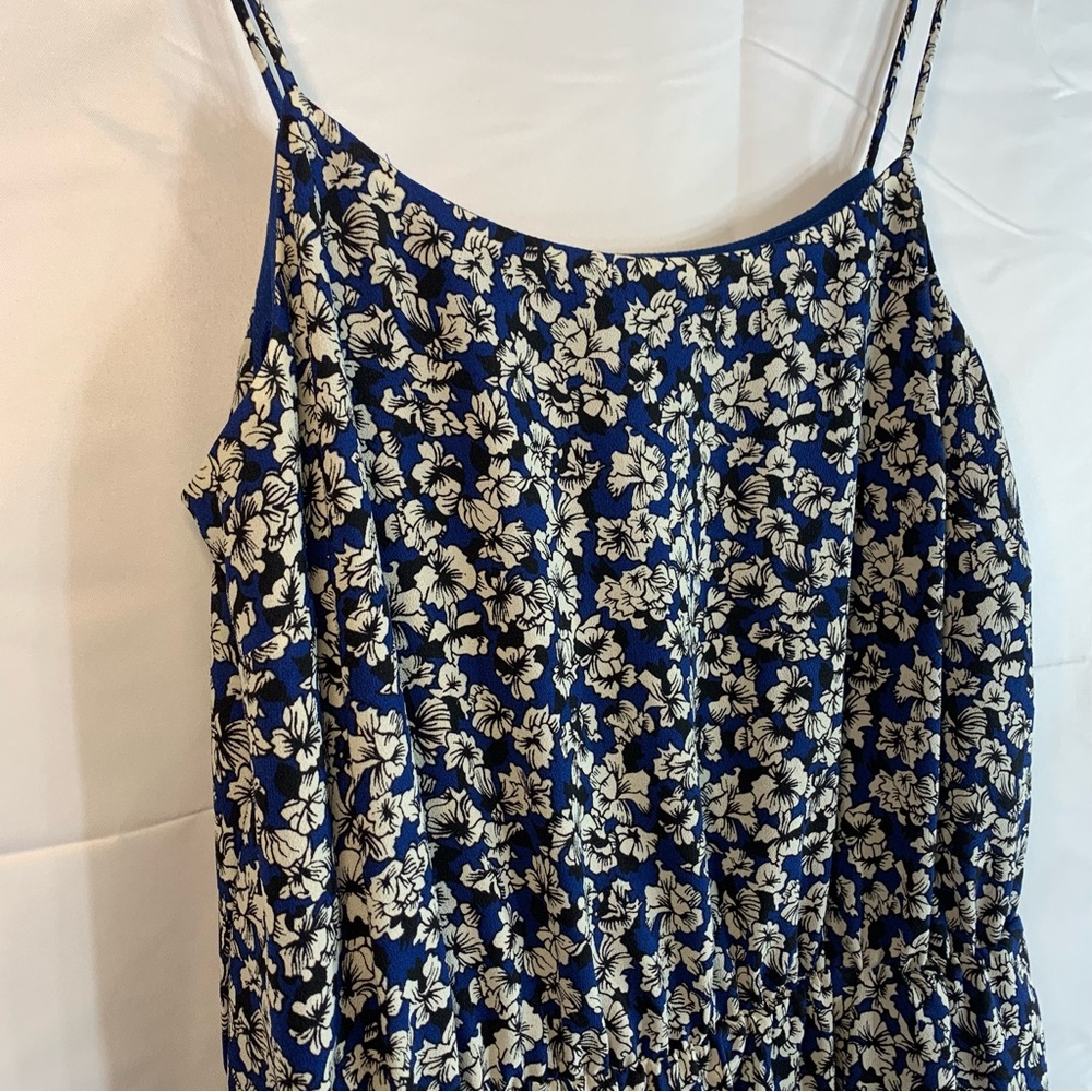 J. Crew Navy Floral Spaghetti Strap Swing Dress, size 0 - Picture 7 of 13